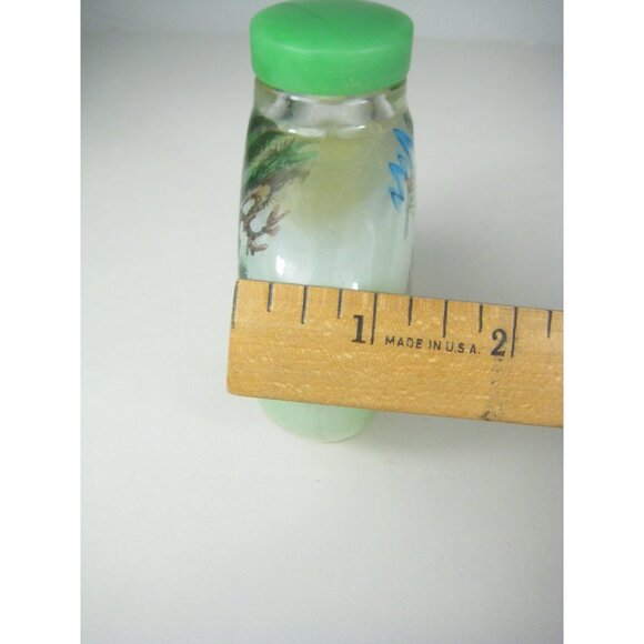 Hand Painted Chinese Reverse Glass Snuff Bottle Cap Box Farm Horses Landscape - Picture 5 of 16